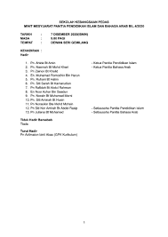 Minit Mesyuarat Panitia Pendidikan Islam Dan Bahasa Arab Bil 4 2020 Flip Ebook Pages 1 4 Anyflip Anyflip