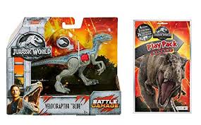 The picture shows, baby and mamma dinosaur together. Jurassic World Velociraptor Blue Battle Damage Action Figure One Playpack Grab And Go Coloring Book Set Of 2 Items Educational Toys Planet