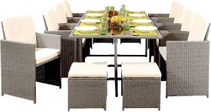 Rattan dining sets are the ideal solution for both conservatories and patios offering year round style and convenience. 12 Seater Rattan Outdoor Garden Dining Set Astonshedsuk
