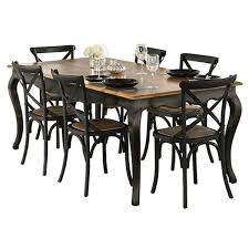 Provincial Oak Table Black With 6 Cross Back Chairs Black Package 1 999 Aud Liked On Polyvore Featuring Home Furni Dining Table Oak Table Oak Dining Table