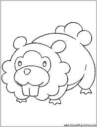 Pokemon johto league coloring pages. Bidoof Coloring Page
