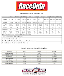 Sizing Chart Racequip Auto Racing Suits