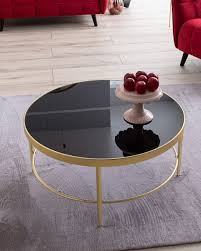 Scandinavian round coffee table black with shelves timber wood metal oak. Casa Padrino Luxury Coffee Table Matt Gold Black O 82 X H 40 Cm Round Living Room Table With Glass Top Living Room Furniture