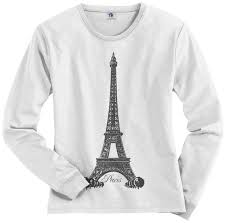 Eiffel Tower Of Paris France Womans Long Sleeve T Shirt