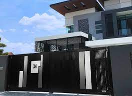 Automatic gate modern house entrance driveway gate fence backyard modern fence design house exterior backyard fences. Trackless Autogate Aluminium Security Door Roofing System Delux