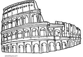 Coliseo para colorear | pintar imágenes. Dibujo Teatro Romano