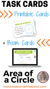 Working On Finding The Area Of A Circle With Your Geometry Students Check Out This Set Of Task Cards High School Math Activities Teaching Middle School Maths
