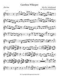 Clef treble musical note, musical note, text, logo, alto saxophone png. Careless Whisper Sheet Music In 2021 Careless Whisper Alto Sax Careless