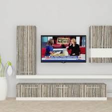 With a modern farmhouse aesthetic with slatted cabinet door fronts and metal accents. Tv Unit Buy Wall Mounted Tv Unit Cabinets Online