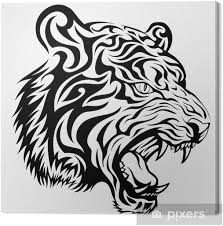 Tiger art tattoos inspiring lots of professional tattoo artists nowadays. Leinwandbild Tiger Tattoo Pixers Wir Leben Um Zu Verandern