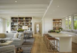 Classic Open Plan Living Room To Kitchen With Antique White Oak Flooring Living Room And Kitchen Design Open Plan Living Room Open Concept Kitchen Living Room