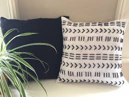 Black And White Boho Pillow Covers Black And White Tribal African Mud Cloth Cushion Pillow Cover Hand Embroidered Boho Decor Chevron Embroidered Cushions Mud Cloth Chevron Cushions
