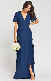 Navy Blue Wrap Style Bridesmaid Dresses Commissionlink Navybluedress Navybluebridesmaiddresses Bridesmaid Bride Bridesmaid Dresses Boho Dresses Wrap Dress