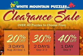 Same day delivery £3.95, or fast store collection. White Mountain Puzzles Hi Puzzle Fans Our Annual Clearance Sale Has Begun Get 20 40 Off On Over 40 Puzzles Free Shipping On Orders Of 75 To Shop For