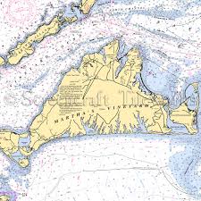Massachusetts Marthas Vineyard Nautical Chart Decor