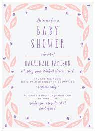 Garden Leaves Girl Baby Shower Invitations By Basic Invite