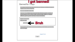 I Got Hit With A 7 Day Ban On Roblox Youtube