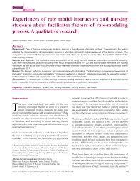 Learn fundamental nursing principles, concepts, and skills with ease! Pdf Experiences Of Role Model Instructors And Nursing Students About Facilitator Factors Of Role Modeling Process A Qualitative Research