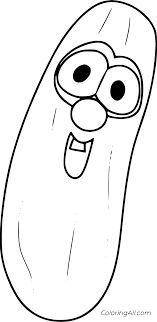 This coloring page can also be used as a mask. Cucumber With A Funny Face Coloring Page Coloringall