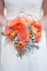 Grey, orange and navy blue rustic summer wedding color palettes inspirations: Orange And White Wedding Bouquet Novocom Top