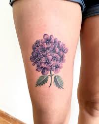 Purple Hydrangea Tattoo By Wildhandtattoo Hydrangea Tattoo Tattoos Hand Tattoos