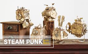Robotime young designer sam is a big fan of steam punk culture. Amazon Com Rokr 3d Wooden Puzzle Diy Music Box Mechanical Dog Craft Kit Model Ideal Gift For Women Boys And Girls When Christmas Birthday Valentine S Day Toys Games