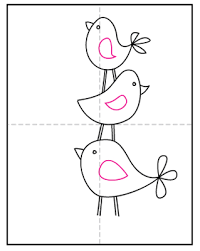 Then, work the outline of the body and draw the beak of the. Draw Simple Birds Art Projects For Kids
