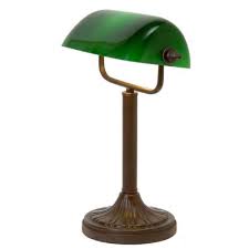 Green replacement glass bankers lamp shade cover for desk lamp l8.85 w5.11. Antique Bronze Base Bankers Lamp With Adjustable Green Glass Shade