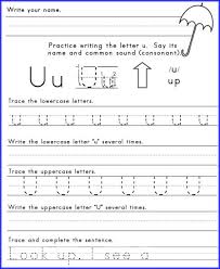 Alphabet Letter U Worksheet For Kindergarten Kindergarten Worksheets Printable Handwriting Worksheets For Kids Letter Worksheets For Preschool