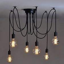 Free Shipping Buy Retro Vintage Diy Chandelier Ceiling Spider Lamp Industrial Pendant Light E27 6 Heads Retro Chandelier Ceiling Lights Ceiling Pendant Lights