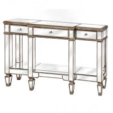 Marseille 3 Drawer Mirrored Console Table Large Console Table Mirrored Furniture Hill Interiors