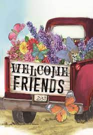 Wholesale Welcome Friends Garden Flag 12in By 18in In 2021 Truck Crafts Red Truck Red Truck Decor