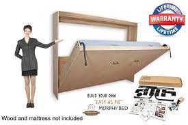 Murphy Wall Bed Horizontal Style Hardware Diy Kit For Queen Double And Twin Murphy Bed Ikea Murphy Bed Murphy Wall Beds