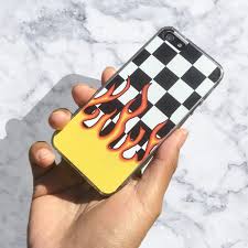 Aesthetic Black And White Phone Case Checkerboard Flame Iphone And Samsung Galaxy Case Phonecase Iphone Coque De Telephone Personaliser Coque De Telephone Personnalise Coques De Telephone Diy