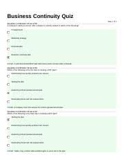 Module 23 Business Continuity Quiz Docx Business Continuity Quiz Step 1 Of 1 Question 1 Of 6points 10 Out Of 10 A Company U2019s Ability To Recover Course Hero