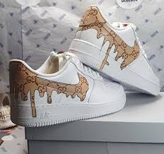 Nike Air Force 1 Gucci Drip The Custom Movement In 2020 Nike Air Shoes Cute Nike Shoes White Nike Shoes