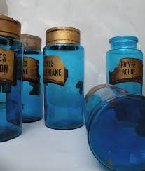 Glass jar capping machine glass jar sealing machine coffee machine glass jar large glass jar with lid paint a glass jar decorative glass jar with lid glass jar drink glass apothecary jar, fda and eu certified. Set Of 10 French Blue Glass Apothecary Jars Decorative Collective