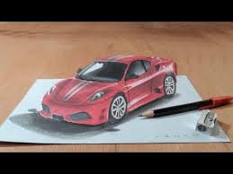 Founded in 1928 by racer enzo ferrari. Drawing Ferrari Illusion How To Draw 3d Ferrari Car Vamosart Draw It