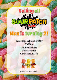 Sour Patch Kids Birthday Invitation Birthday Invitations Kids Sour Patch Kids Sour Patch