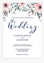Autumnal foliage thanksgiving feast invitation. Watercolor Floral Wedding Invitations Template Wedding Invitation Template Rsvp Hd Png Download Kindpng