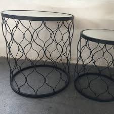 Iron magnesium oxide mahogany metal oak pine plastic polypropylene resin steel stone teak wicker wood composite wrought iron in stores all delivery options same day delivery include out of stock all deals sale patio accent table sets patio accent. Black Metal Wire Round Nesting Coffee Tea Table Side Table Home Small Furniture Living Room Buy Nesting Table Set Black Coffee Table Metal Side Table Product On Alibaba Com