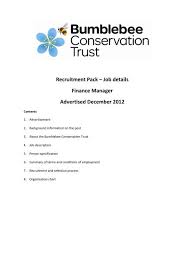 Management of funds is not an easy job. Recruitment Pack A Job Details Finance Manager Advertised