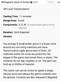 I Myself Am Also Enchanter Pumat Sol Widogast S Vault Of Amber Ritual Spell