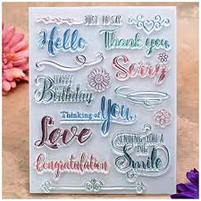 Clear silicone stamp for card making. Kwan Crafts Words Thank You Happy Birthday Love Smile Congratulation Clear Stamps For Card Making Decoration And Diy Scrapbooking Buy Online In Antigua And Barbuda At Antigua Desertcart Com Productid 109983031