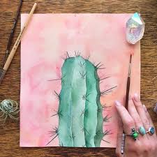 These unusual plants require very little water to survive and they can live up to 300 years or more, typically in the desert. Tranquil In Pink Watercolor Cactus Plant Lady Etsy Watercolor Cactus Cactus Paintings Cactus Painting