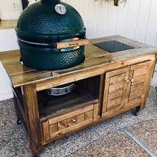 Custom Grill Table Big Green Egg Kamado Joe Primo Grill Etsy In 2020 Grill Table Big Green Egg Table Big Green Egg