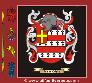 Hussy family crest and meaning of the coat of arms for the surname Hussy,  Hussy name origin