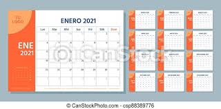 These free printable 2021 monthly calendars are.pdf files that download and print on almost any printer. Spanish 2021 Planner Calendar Template Vector Illustration Table Schedule Grid 2021 Spanish Planner Calendar Template Canstock