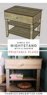 How To Build A Diy Nightstand With A Drawer Free Pdf Plans Diy Nightstand Wooden Nightstand Wooden Bedside Table