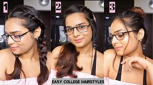 Cute hairstyles with glasses for women. 3 Easy Cute College Hairstyles For Girls With Short Hair Glasses Thatlookyoulove Youtube
